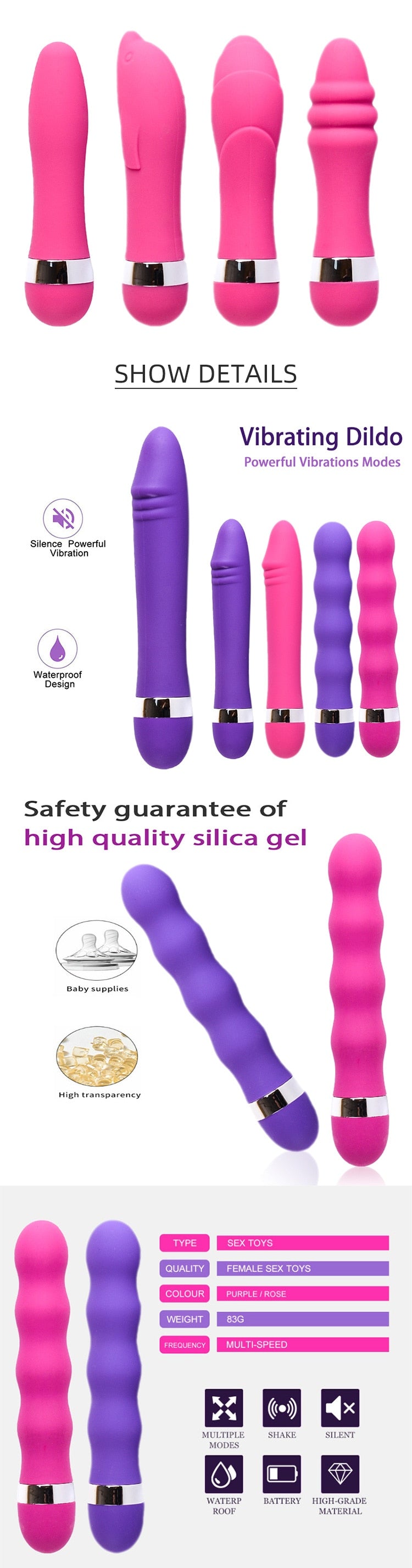 2- Eli 11- Vibrator Sex Toys Dildos AV Vibrator Magic Wand for Women Clitoris Stimulator Massager Sex Toys for Muscle Adults