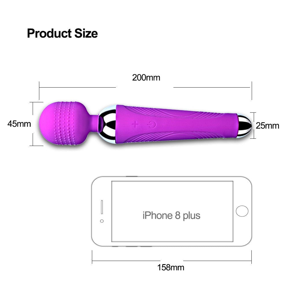 2- Wanda Wireless Dildos AV Vibrator Magic Wand for Women Clitoris Stimulator USB Rechargeable Massager Goods Sex Toys for Adults 18