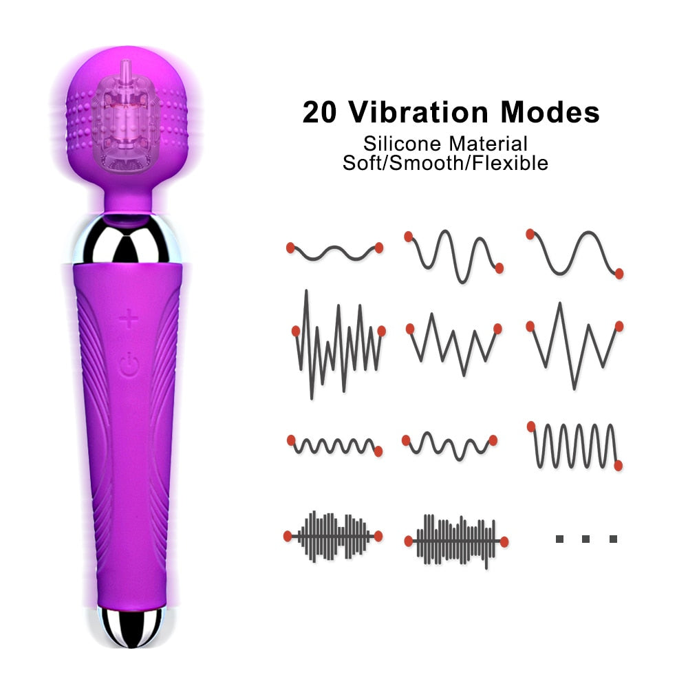 2- Wanda Wireless Dildos AV Vibrator Magic Wand for Women Clitoris Stimulator USB Rechargeable Massager Goods Sex Toys for Adults 18